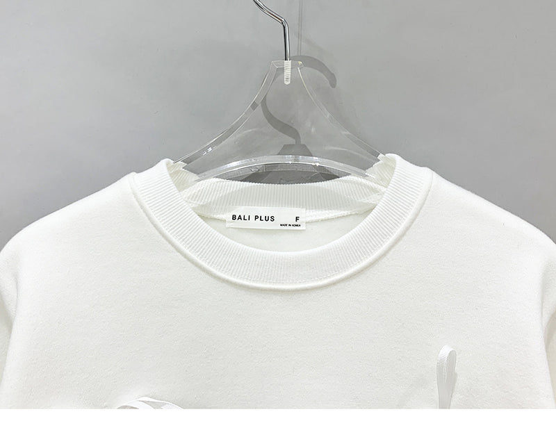 リボンスウェットシャツ 【ホワイト】※予約商品