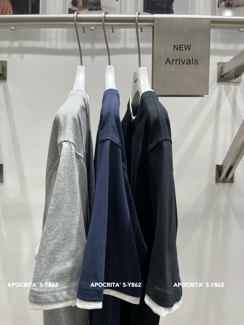 ☆New Item☆バイカラー半袖メンズTシャツ＊予約商品