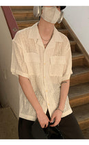 ☆Newitem☆メッシュオープンカラーシャツ