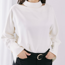 ハイネックビショップスリーブブラウス【アイボリー】
