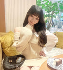 異素材mixミニワンピース 【ベージュ】