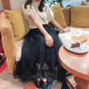 シフォンフレアスカート 【ブラック】