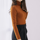 ハイネックベーシックトップス【キャメル】
