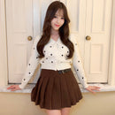 コーデュロイプリーツスカート【ブラウン】