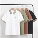 【予約商品】配色襟 ワンポイント刺繍入りポロシャツ（M〜XL）