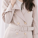 ベルト付きミックスジャケット【ベージュ】