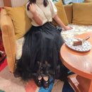 シフォンフレアスカート 【ブラック】