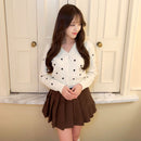 コーデュロイプリーツスカート【ブラウン】