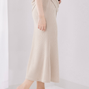 アシンメトリーリブSET UP（スカート）【ベージュ】