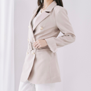 ベルト付きミックスジャケット【ベージュ】