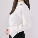 ハイネックビショップスリーブブラウス【アイボリー】