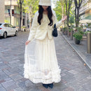 シフォンフレアスカート 【アイボリー】