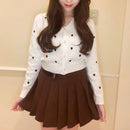 コーデュロイプリーツスカート【ブラウン】