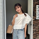 フリルティアードTシャツ 【ホワイト】