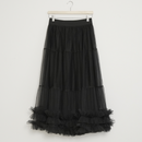 シフォンフレアスカート 【ブラック】