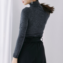 ハイネックベーシックトップス【チャコール】