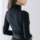 ハイネックベーシックトップス【ブラック】