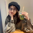 前ボタン付きクロップドジャケット 【カーキ】