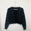 ハート刺繍カーディガン【ブラック】