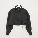 前ボタン付きクロップドジャケット 【ブラック】
