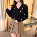 ハート刺繍カーディガン【ブラック】