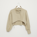 前ボタン付きクロップドジャケット 【ベージュ】