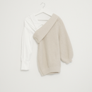 異素材mixミニワンピース 【ベージュ】