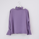 ハイネックビショップスリーブブラウス【パープル】