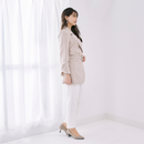 ベルト付きミックスジャケット【ベージュ】