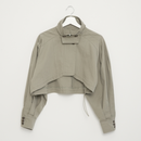 前ボタン付きクロップドジャケット 【カーキ】