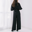 アシンメトリーリブSET UP（パンツ）【ブラック】