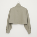 前ボタン付きクロップドジャケット 【カーキ】