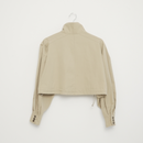 前ボタン付きクロップドジャケット 【ベージュ】