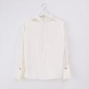ハイネックビショップスリーブブラウス【アイボリー】