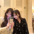 ハート刺繍カーディガン【ブラック】