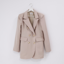 ベルト付きミックスジャケット【ベージュ】