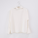 ハイネックビショップスリーブブラウス【アイボリー】