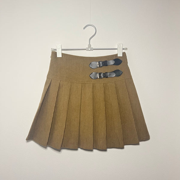 コーデュロイプリーツスカート【ベージュ】