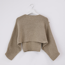 クロップド丈ニットアンサンブル　【ライトベージュ】