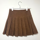 コーデュロイプリーツスカート【ブラウン】