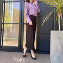 ハイネックビショップスリーブブラウス【パープル】