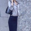 シフォンブラウス【グレー】