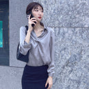 シフォンブラウス【グレー】