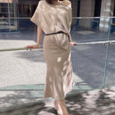 アシンメトリーリブSET UP（スカート）【ベージュ】