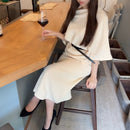 アシンメトリーリブSET UP（スカート）【クリーム】