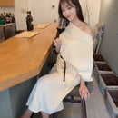 アシンメトリーリブSET UP（スカート）【クリーム】