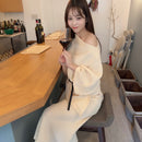 アシンメトリーリブSET UP（スカート）【クリーム】