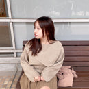 クロップド丈ニットアンサンブル　【ライトベージュ】