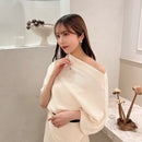 アシンメトリーリブSET UP（スカート）【クリーム】