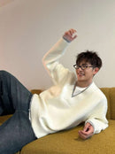 レイヤーダメージニット